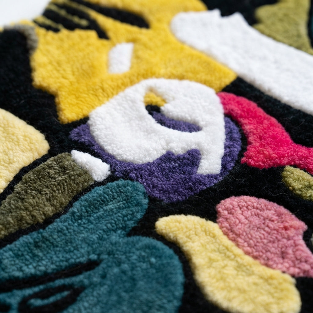 Bape head Multicolor Tufted Rug