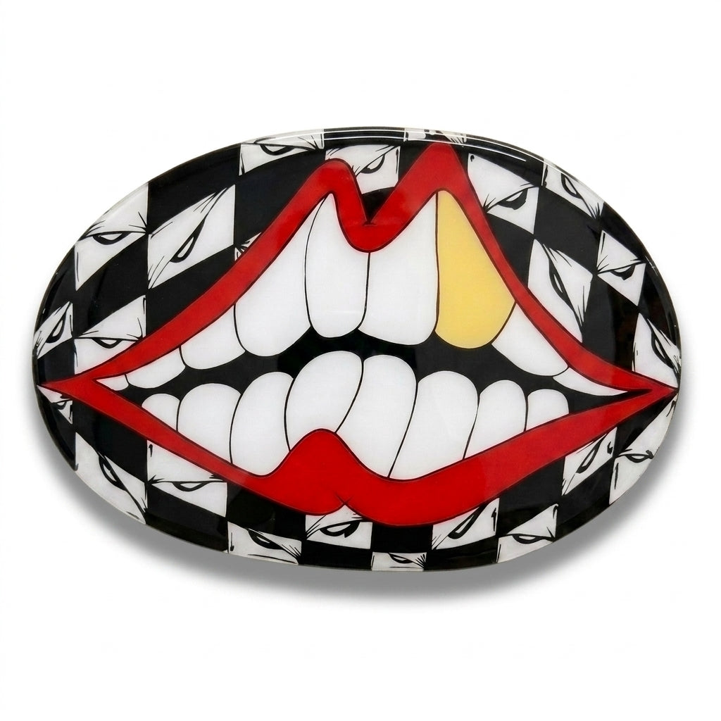 Chrome Lips Epoxy Piece