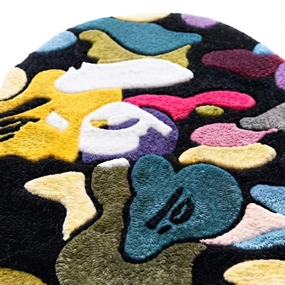 Bape head Multicolor Tufted Rug